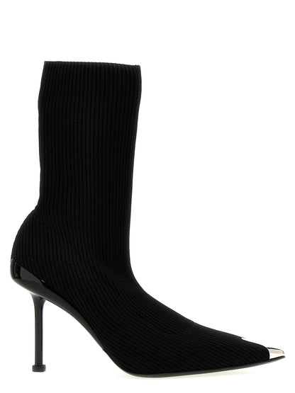 Alexander McQueen Slash Ankle Boots Black