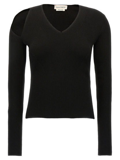 Alexander McQueen Cut-out Sweater Black