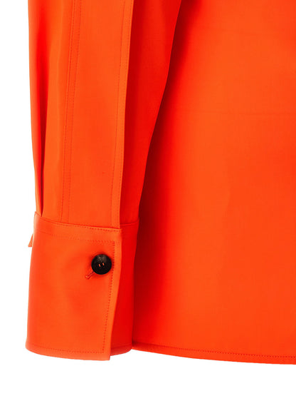 Ferragamo Satin Asymmetric Shirt Orange