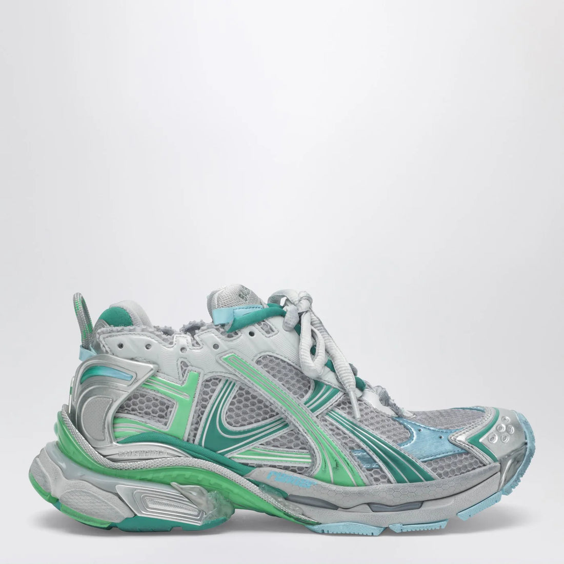 Balenciaga Runner Sneakers In Grey, Green And Blue