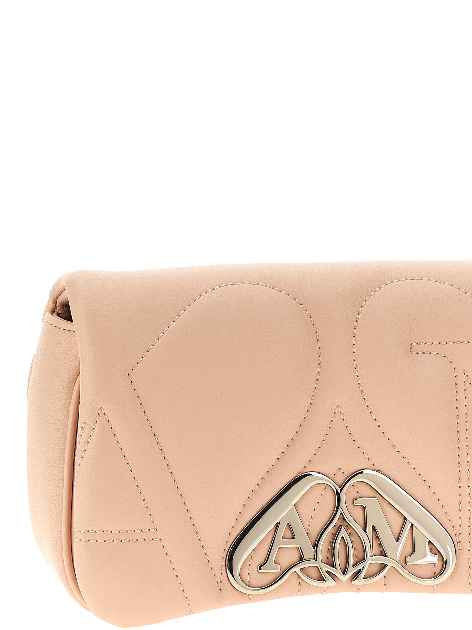 Alexander McQueen The Mini Seal Crossbody Bag Beige