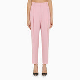 Alexander McQueen Regular Pleated High-Waisted Pink Trousers Pink