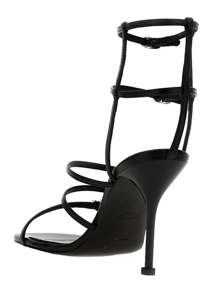 Alexander McQueen Strap Leather Sandals Black