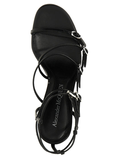 Alexander McQueen Strap Leather Sandals Black