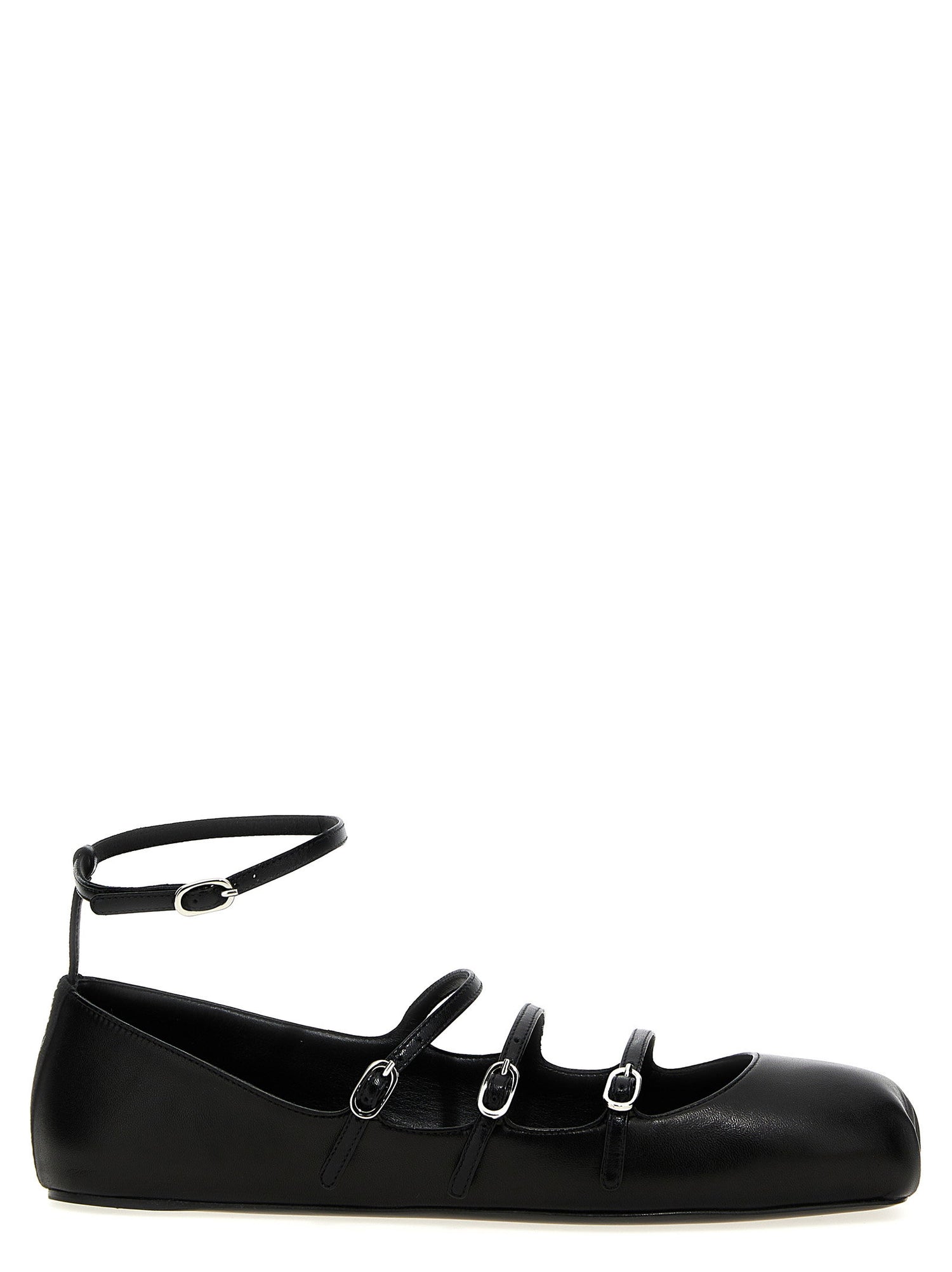 Alexander McQueen Leather Strap Ballet Flats Black