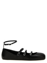 Alexander McQueen Leather Strap Ballet Flats Black