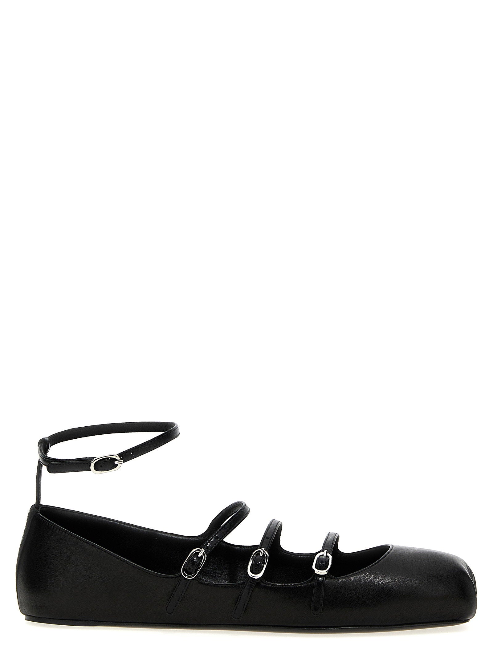 Alexander McQueen Leather Strap Ballet Flats Black
