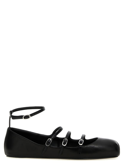 Alexander McQueen Leather Strap Ballet Flats Black