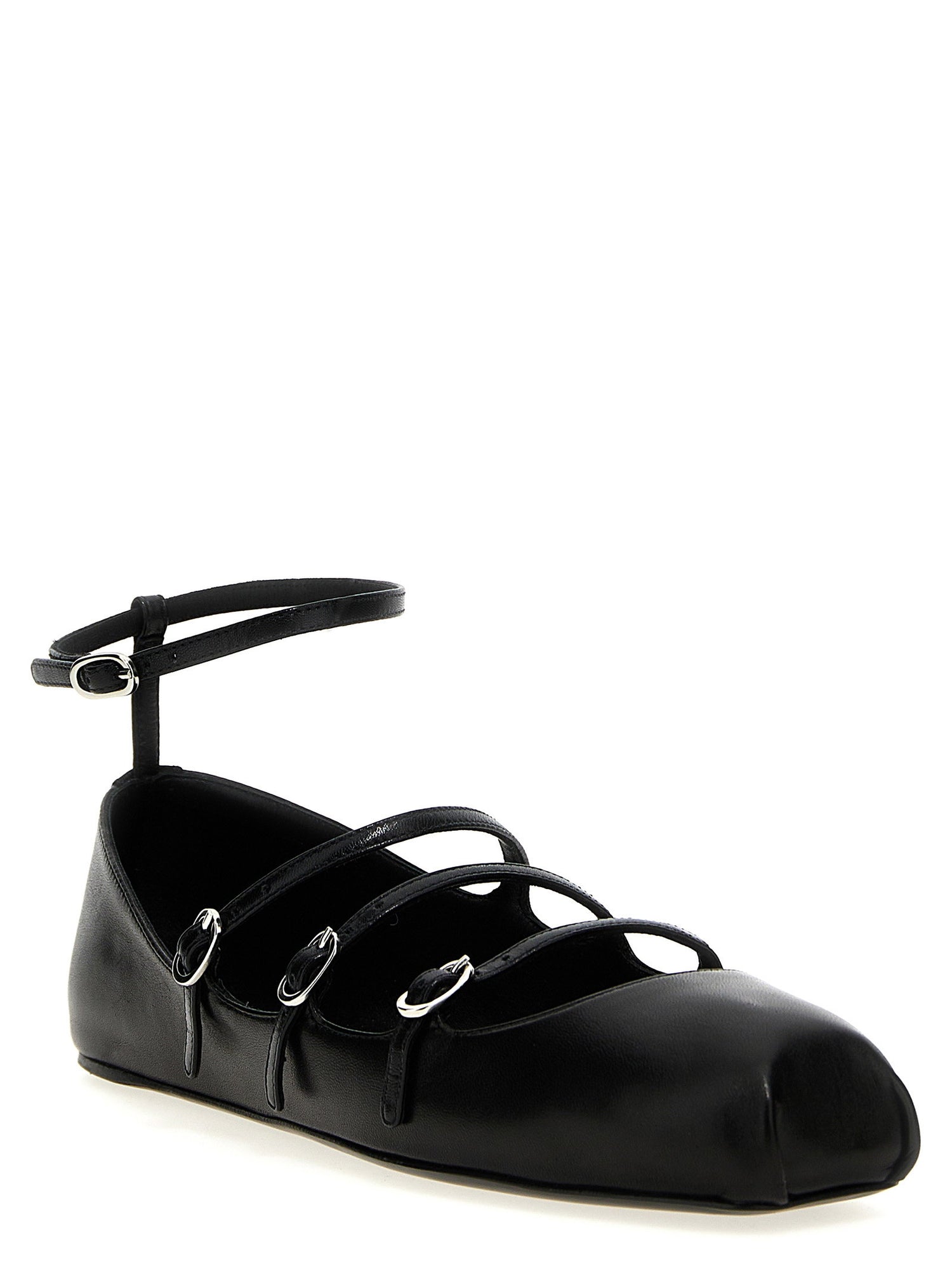 Alexander McQueen Leather Strap Ballet Flats Black