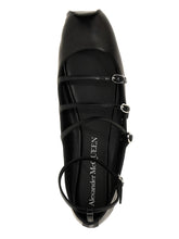 Alexander McQueen Leather Strap Ballet Flats Black