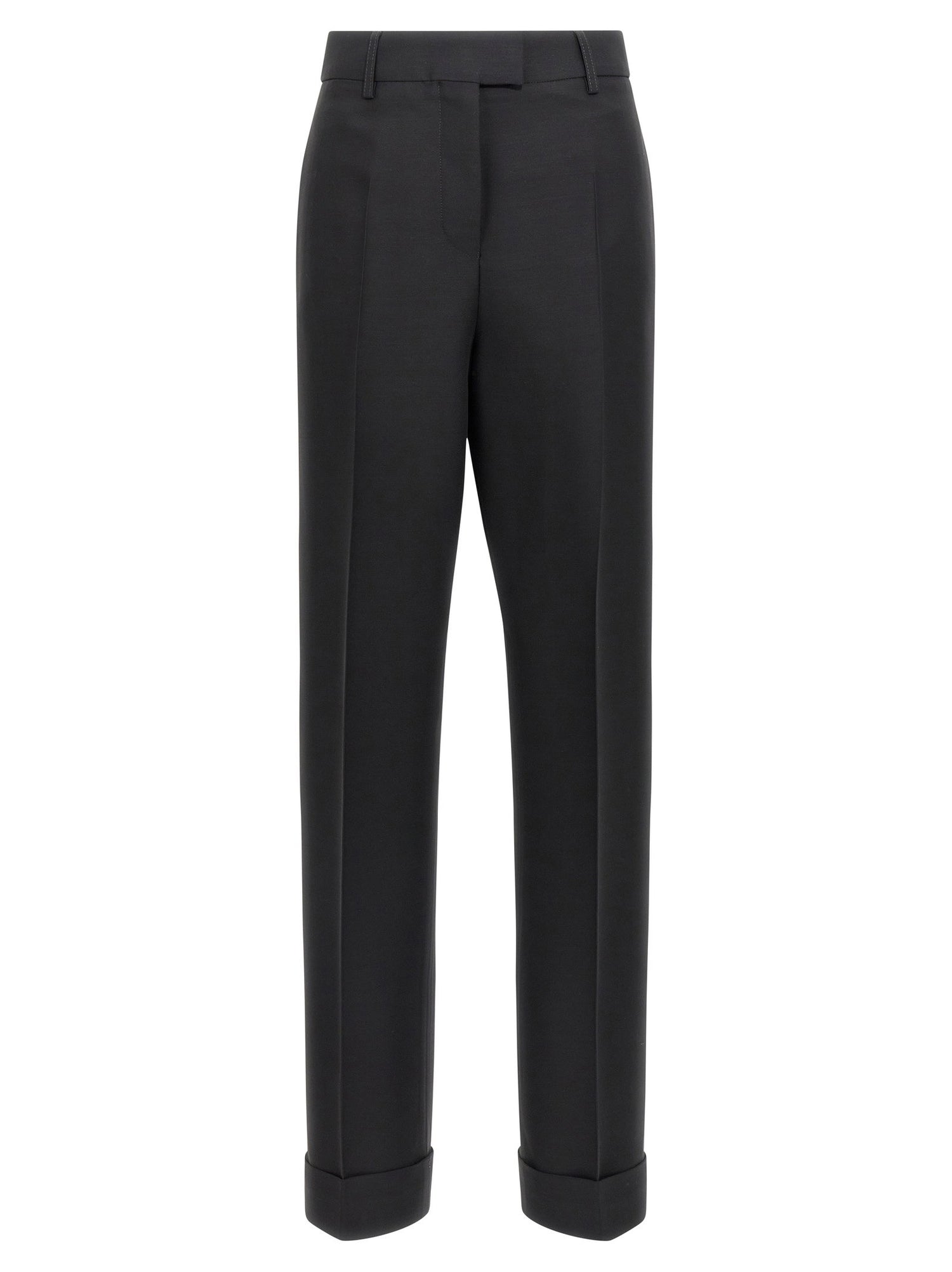 Ferragamo Stretched Pleated Trousers Black