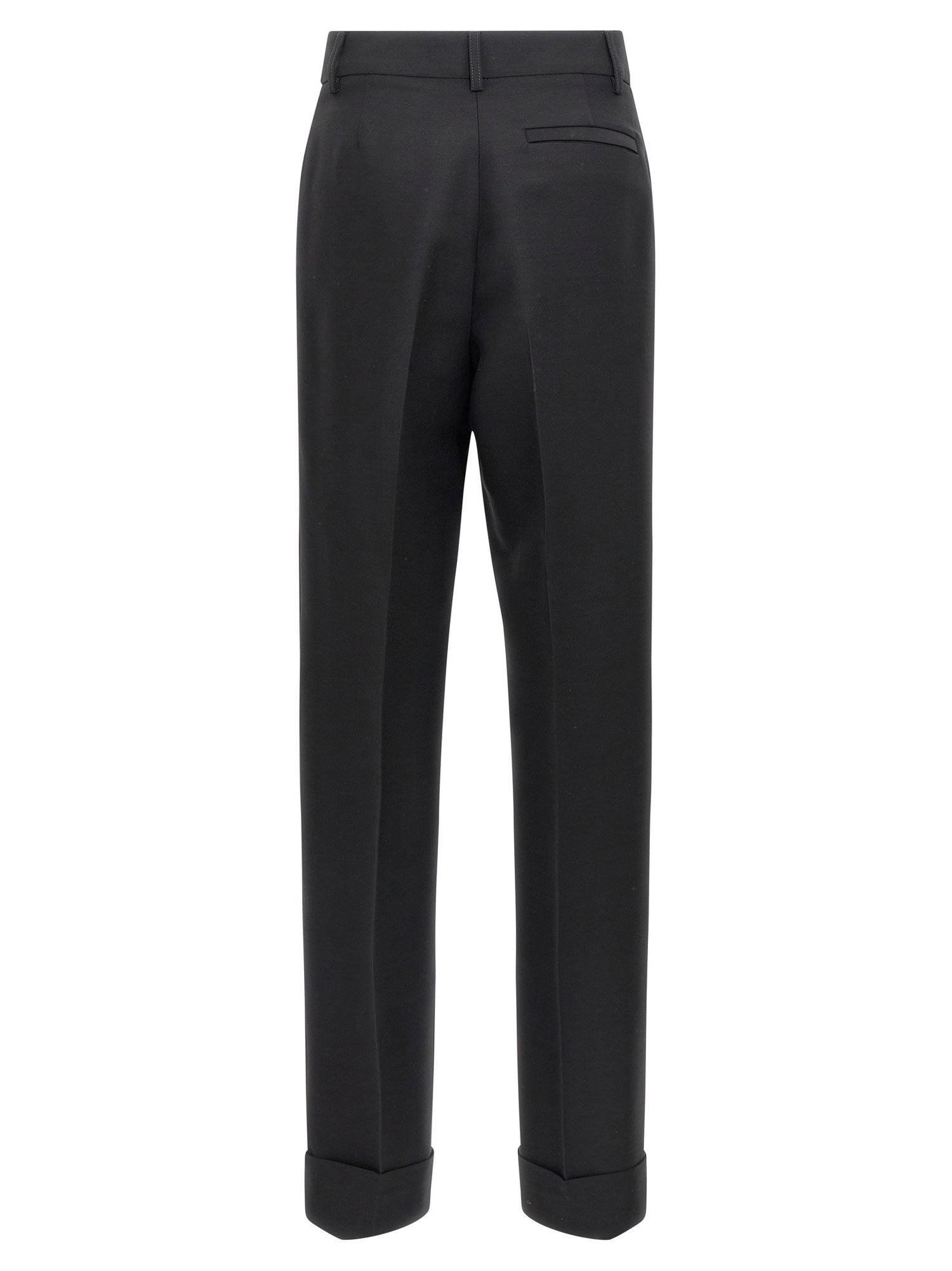 Ferragamo Stretched Pleated Trousers Black