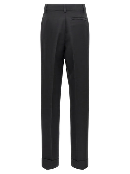 Ferragamo Stretched Pleated Trousers Black