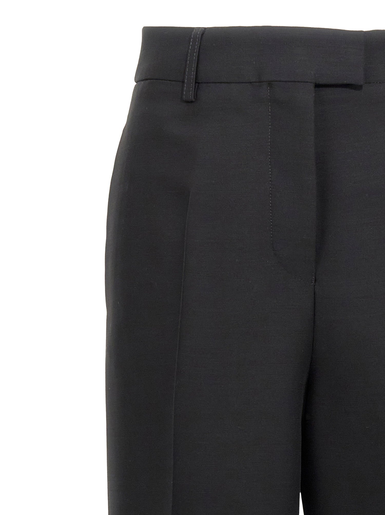 Ferragamo Stretched Pleated Trousers Black