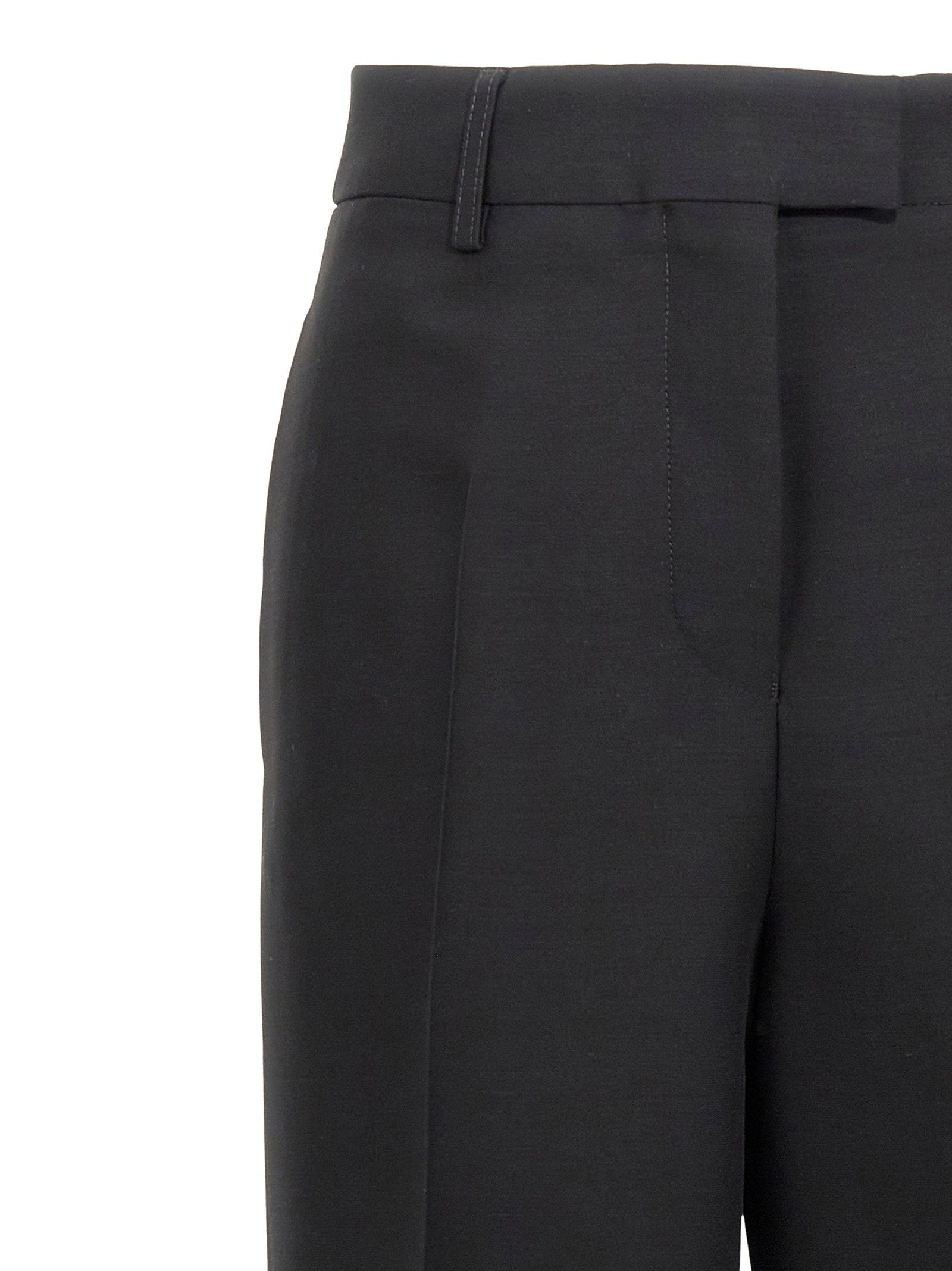 Ferragamo Stretched Pleated Trousers Black