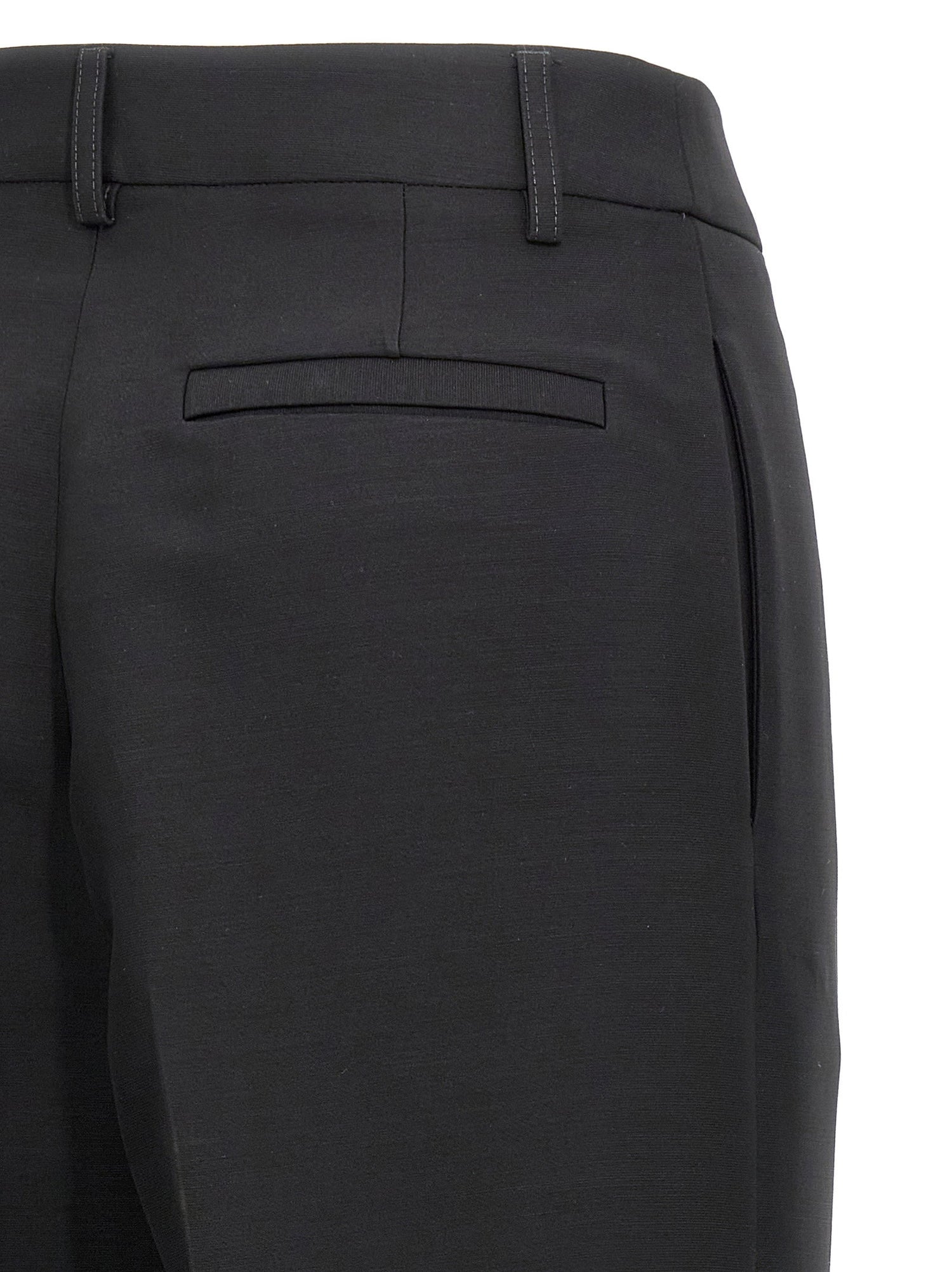 Ferragamo Stretched Pleated Trousers Black