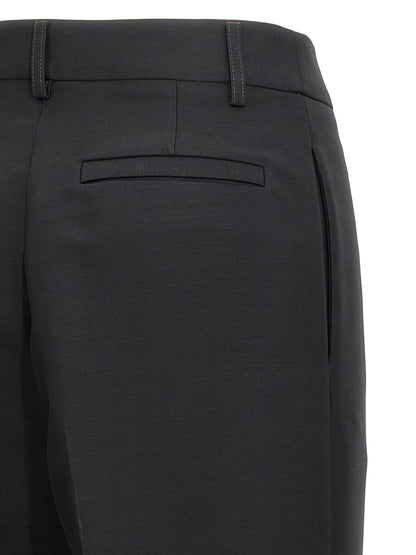 Ferragamo Stretched Pleated Trousers Black