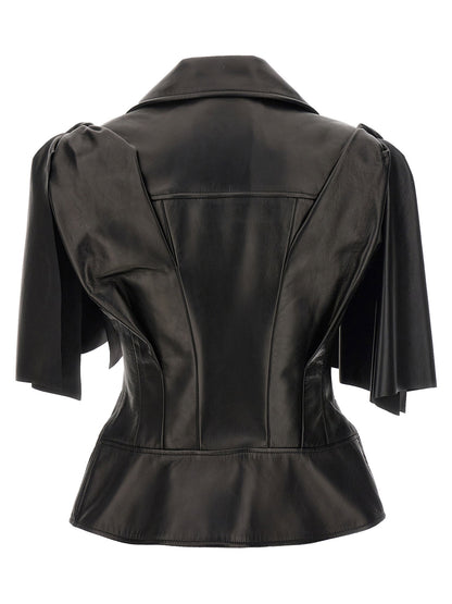 Alexander McQueen Bow Knot Biker Vest Black