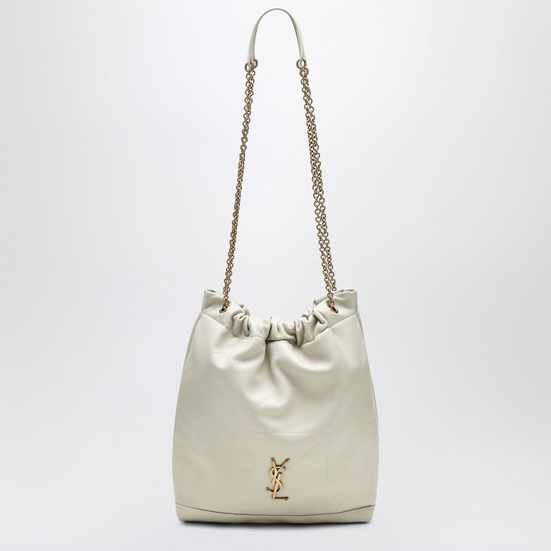 Saint Laurent Jamie 4.3 Lambskin Drawstring Shoulder Bag Cream Yellow