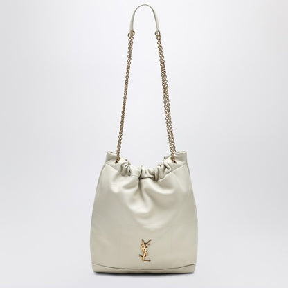 Saint Laurent Jamie 4.3 Lambskin Drawstring Shoulder Bag Cream Yellow