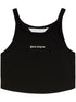 Palm Angels logo print cropprd Tank Top Black