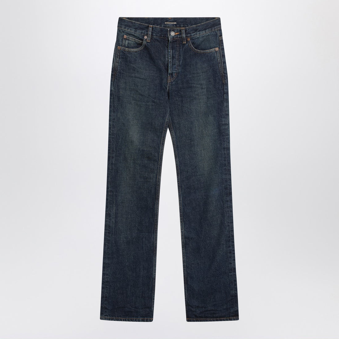 Saint Laurent Nico Straight-Leg Heritage Indigo Denim Jeans Blue