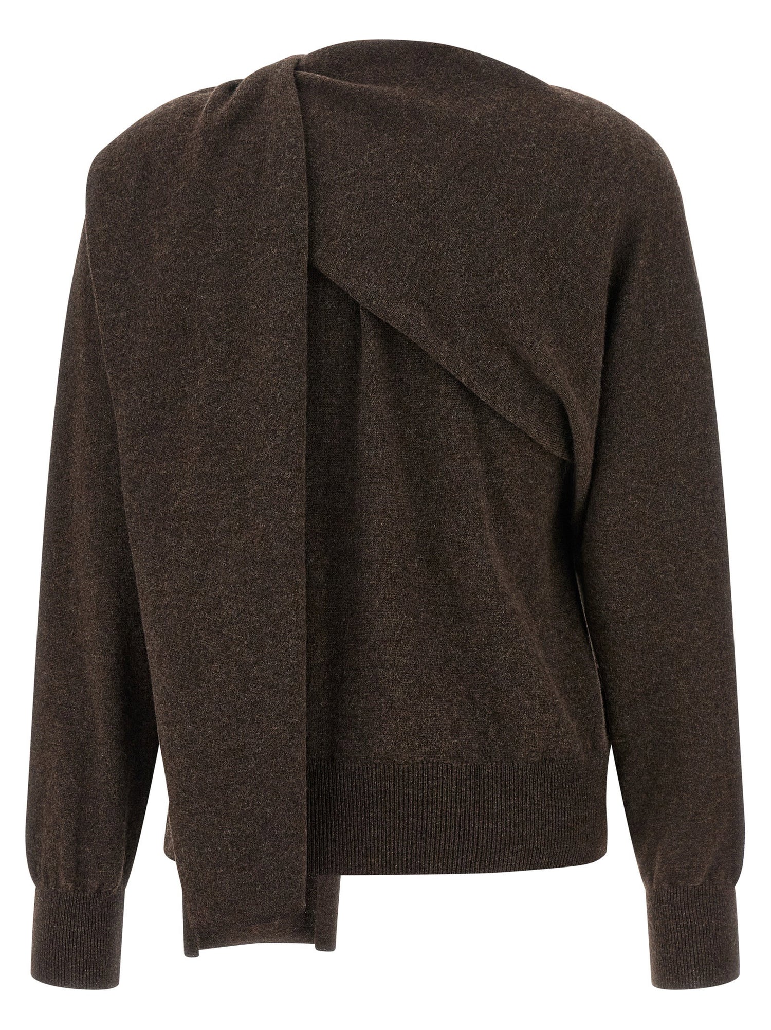 Ferragamo Scarf Cardigan Brown