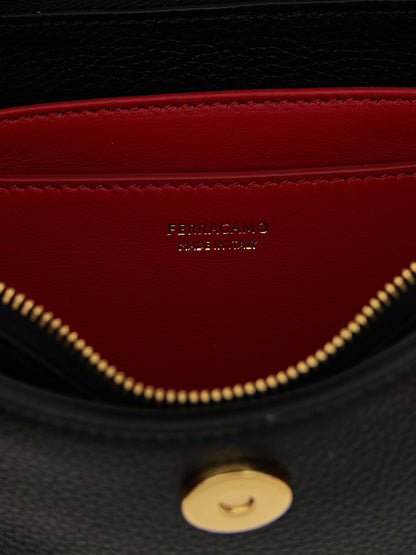 Ferragamo Gabry Shoulder Bag Black