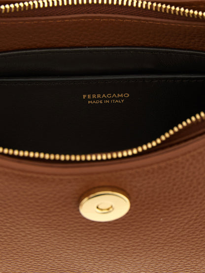 Ferragamo Gabry Mini Shoulder Bag Brown