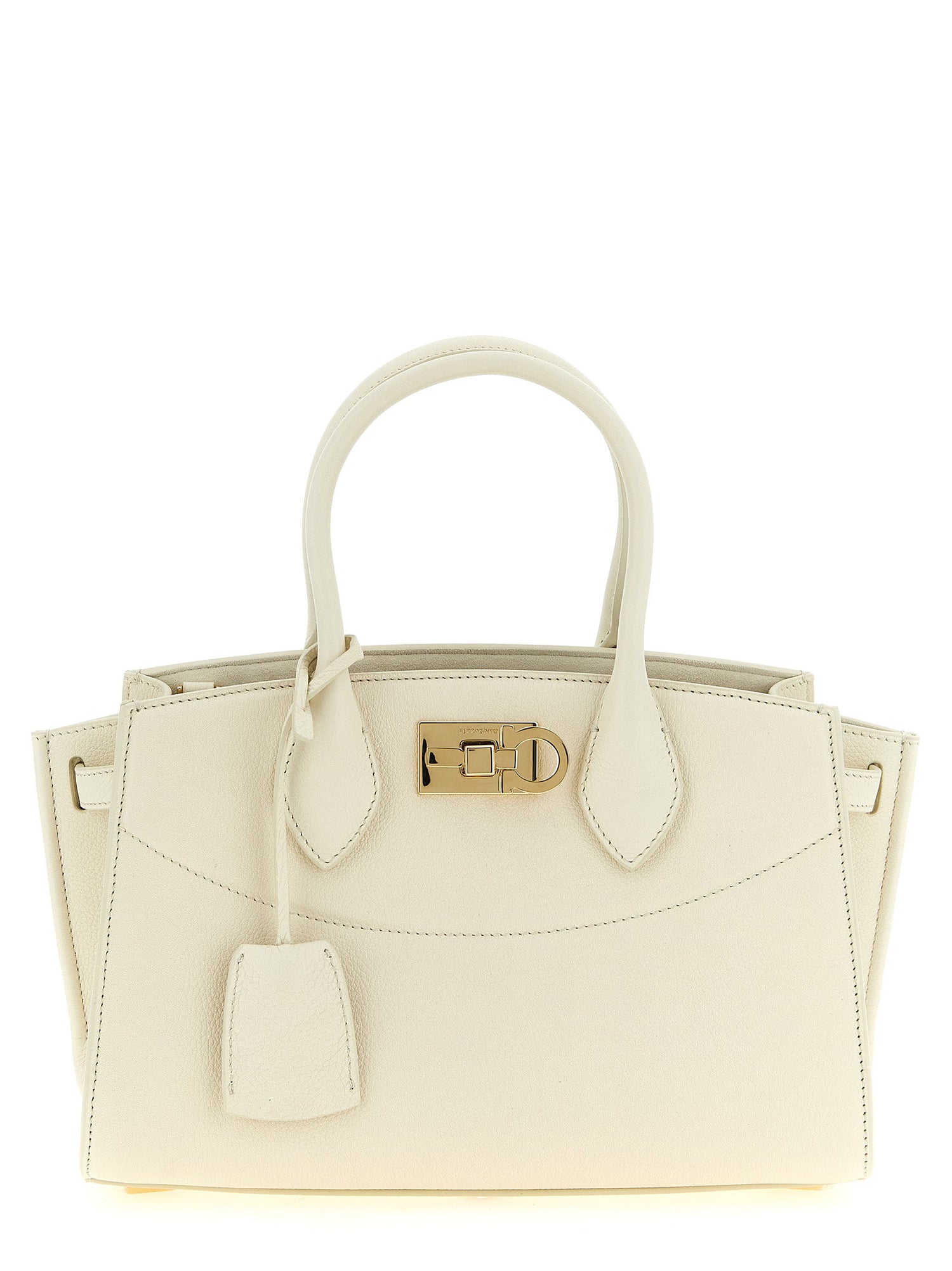 New Ferragamo Studio Soft (m) Handbag White