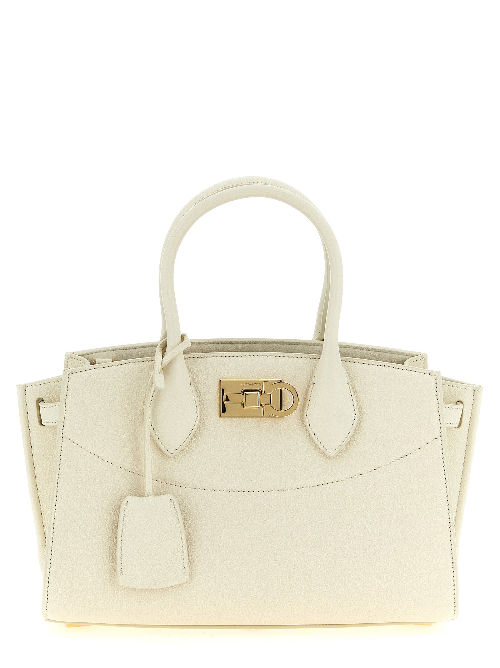 New Ferragamo Studio Soft (m) Handbag White