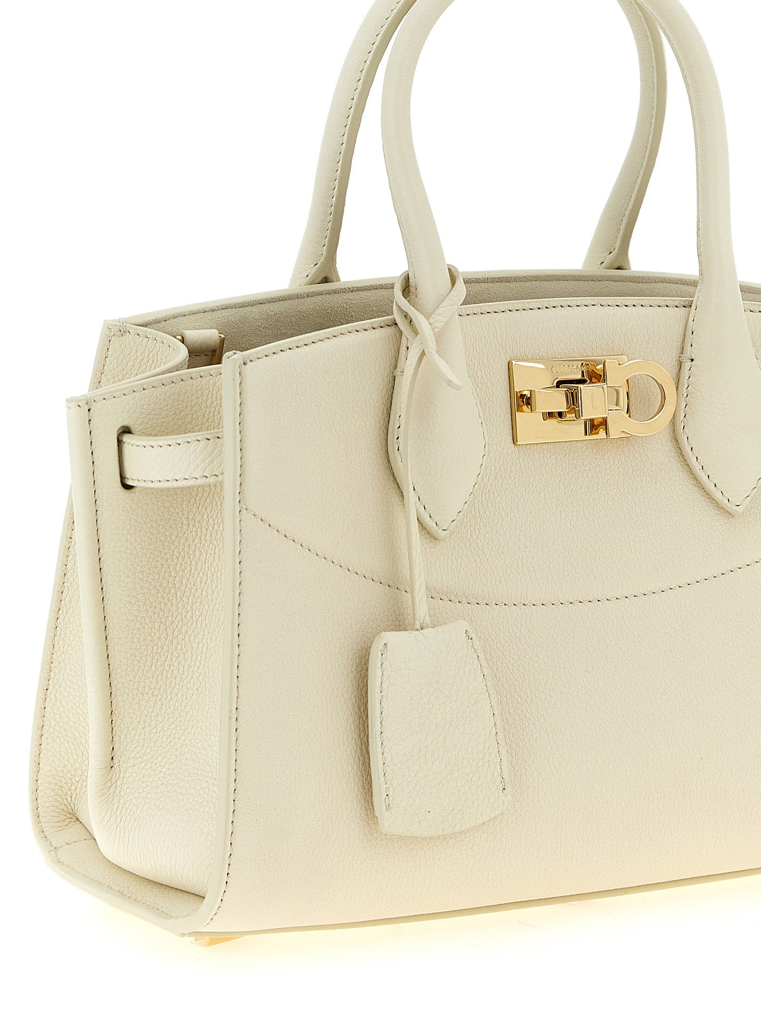 New Ferragamo Studio Soft (m) Handbag White