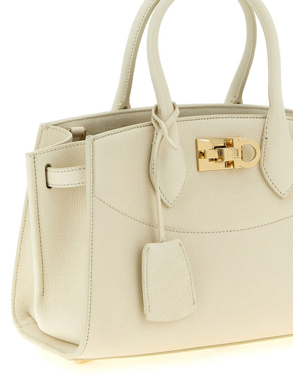 New Ferragamo Studio Soft (m) Handbag White