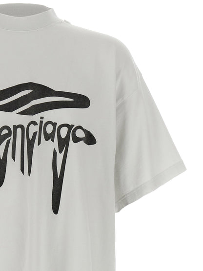 Balenciaga 3b Liquefied T-shirt White