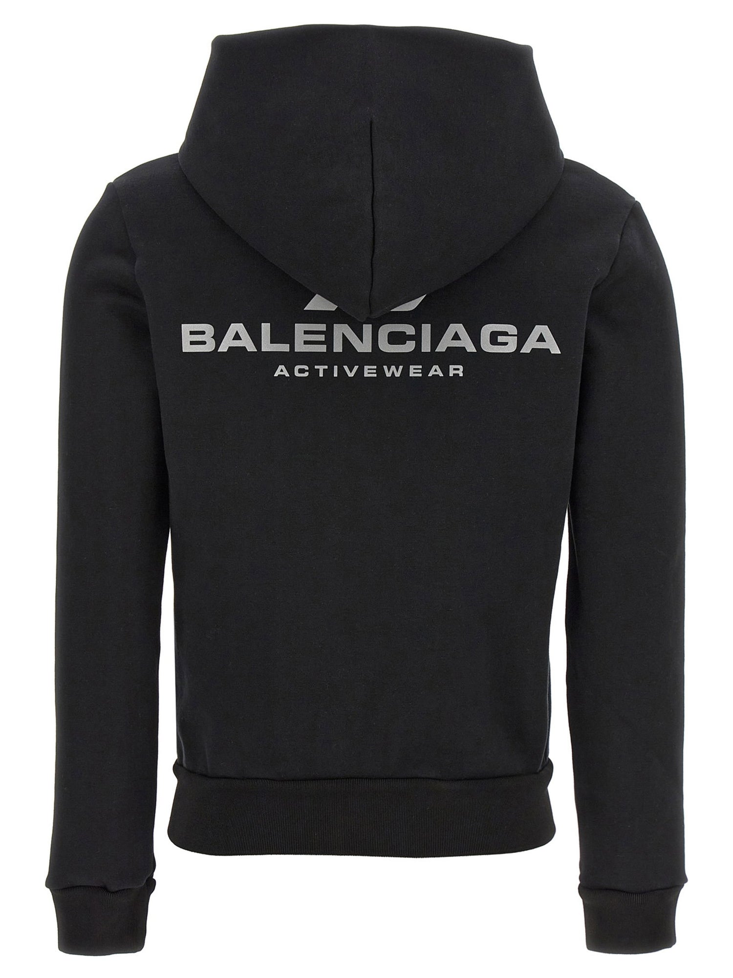 Balenciaga Logo Print Hoodie Black