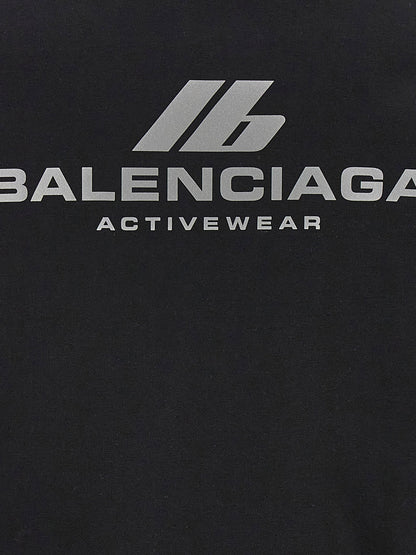 Balenciaga Logo Print Hoodie Black