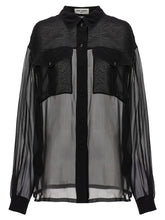 Saint Laurent Silk Muslin Shirt Black