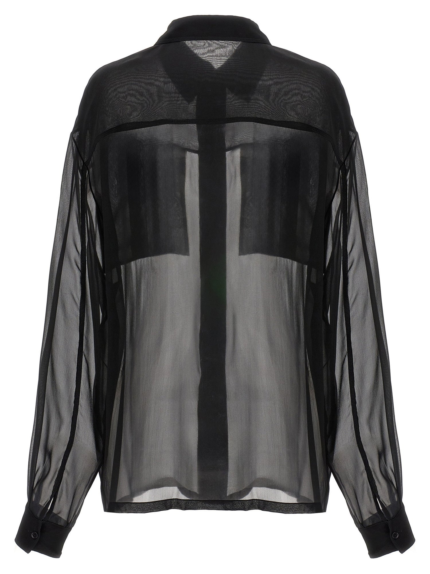 Saint Laurent Silk Muslin Shirt Black