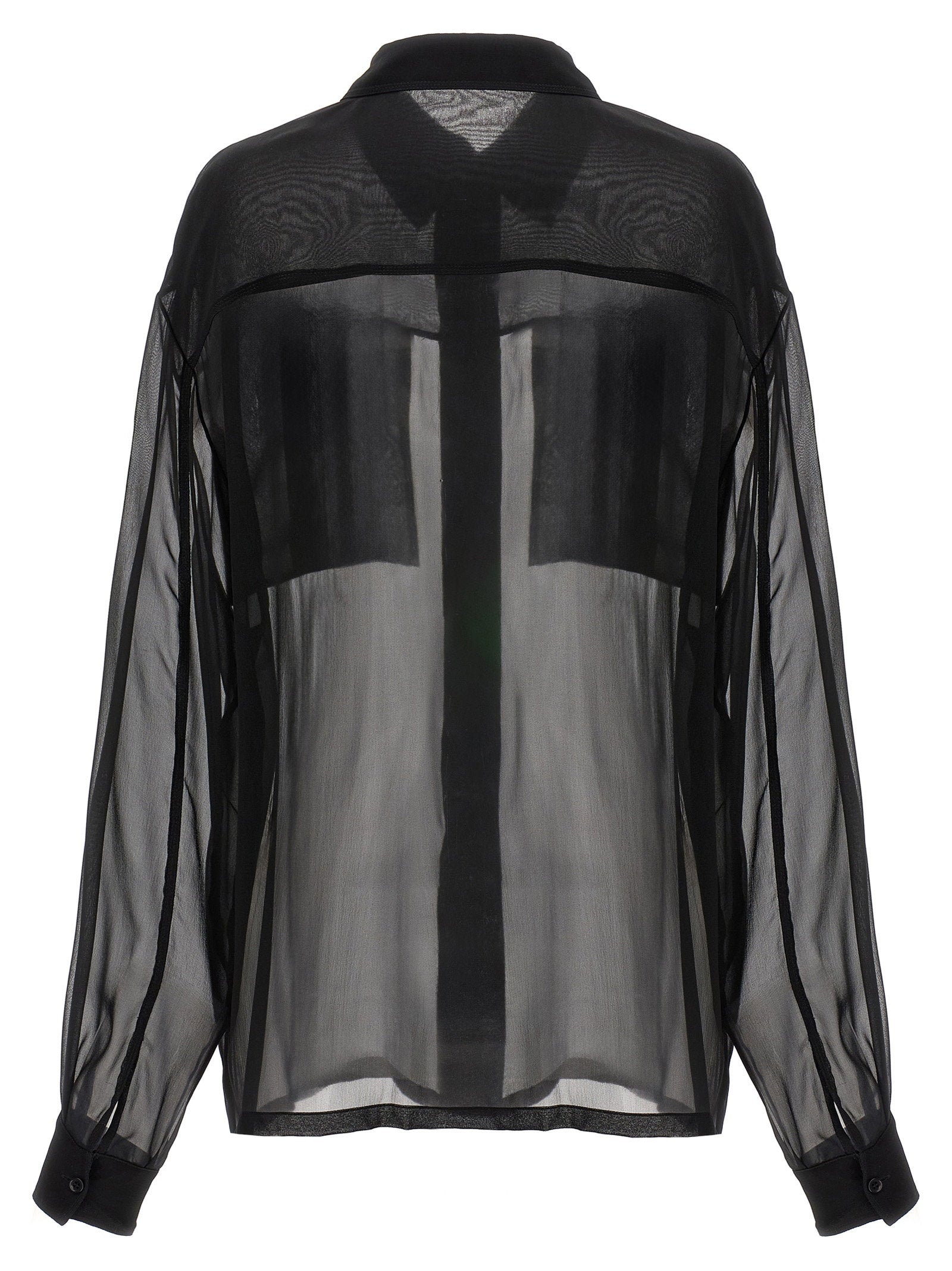 Saint Laurent Silk Muslin Shirt Black