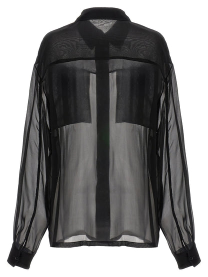 Saint Laurent Silk Muslin Shirt Black