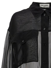 Saint Laurent Silk Muslin Shirt Black
