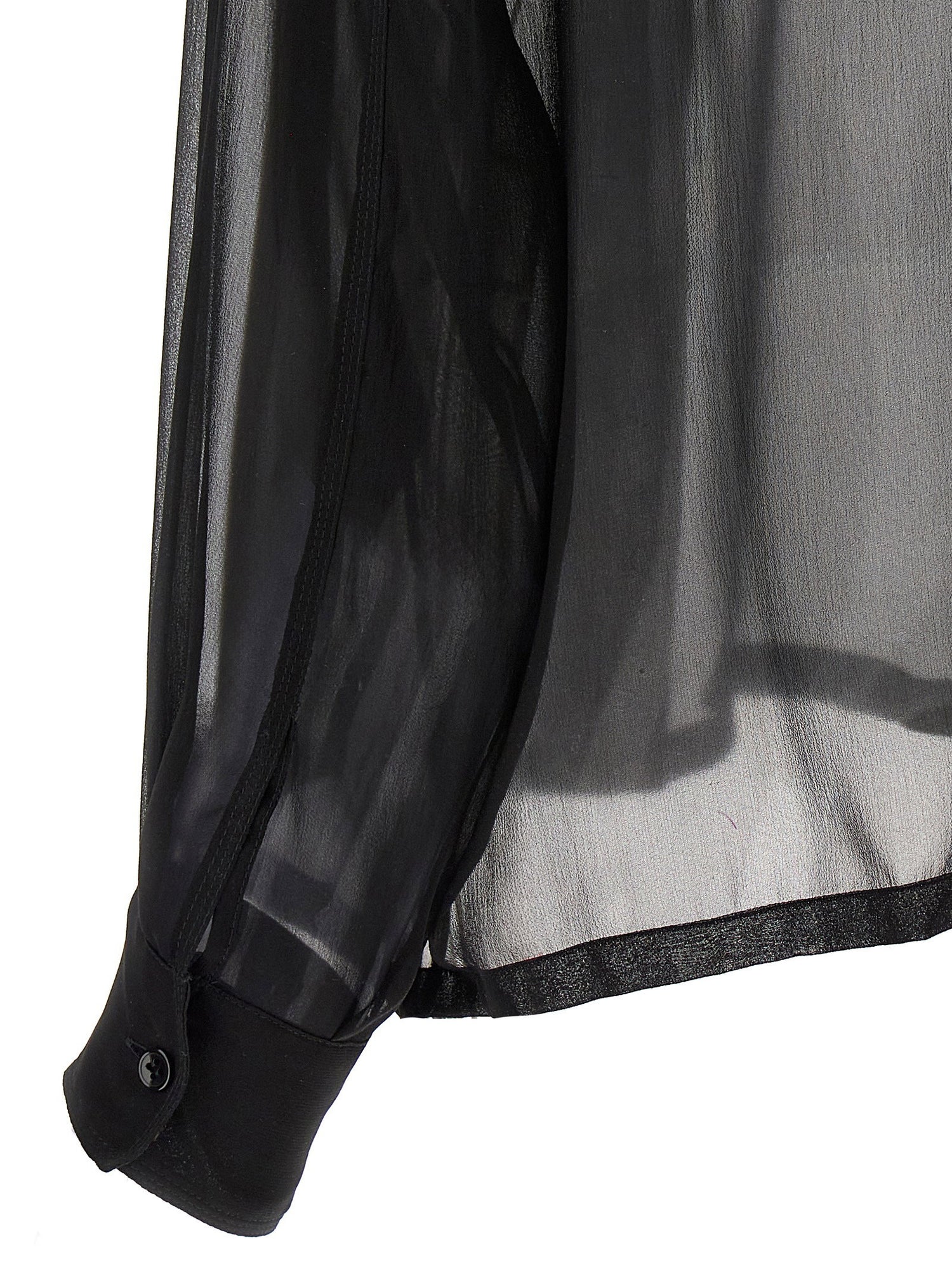 Saint Laurent Silk Muslin Shirt Black