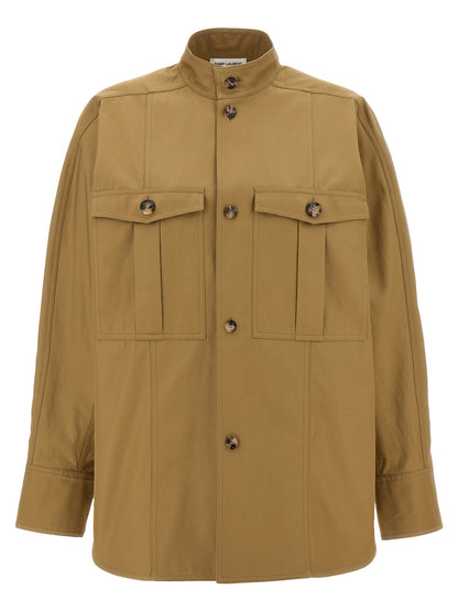 Saint Laurent Saharienne Shirt Beige