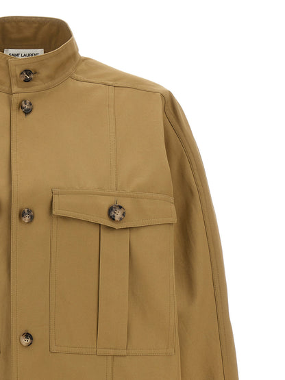 Saint Laurent Saharienne Shirt Beige