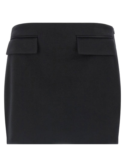 Ferragamo Cashmere Wool Skirt Black