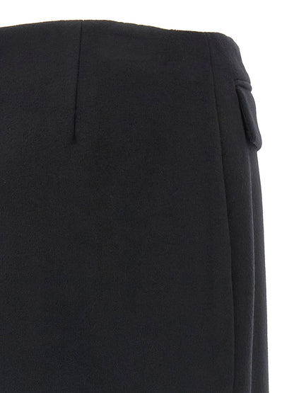 Ferragamo Cashmere Wool Skirt Black