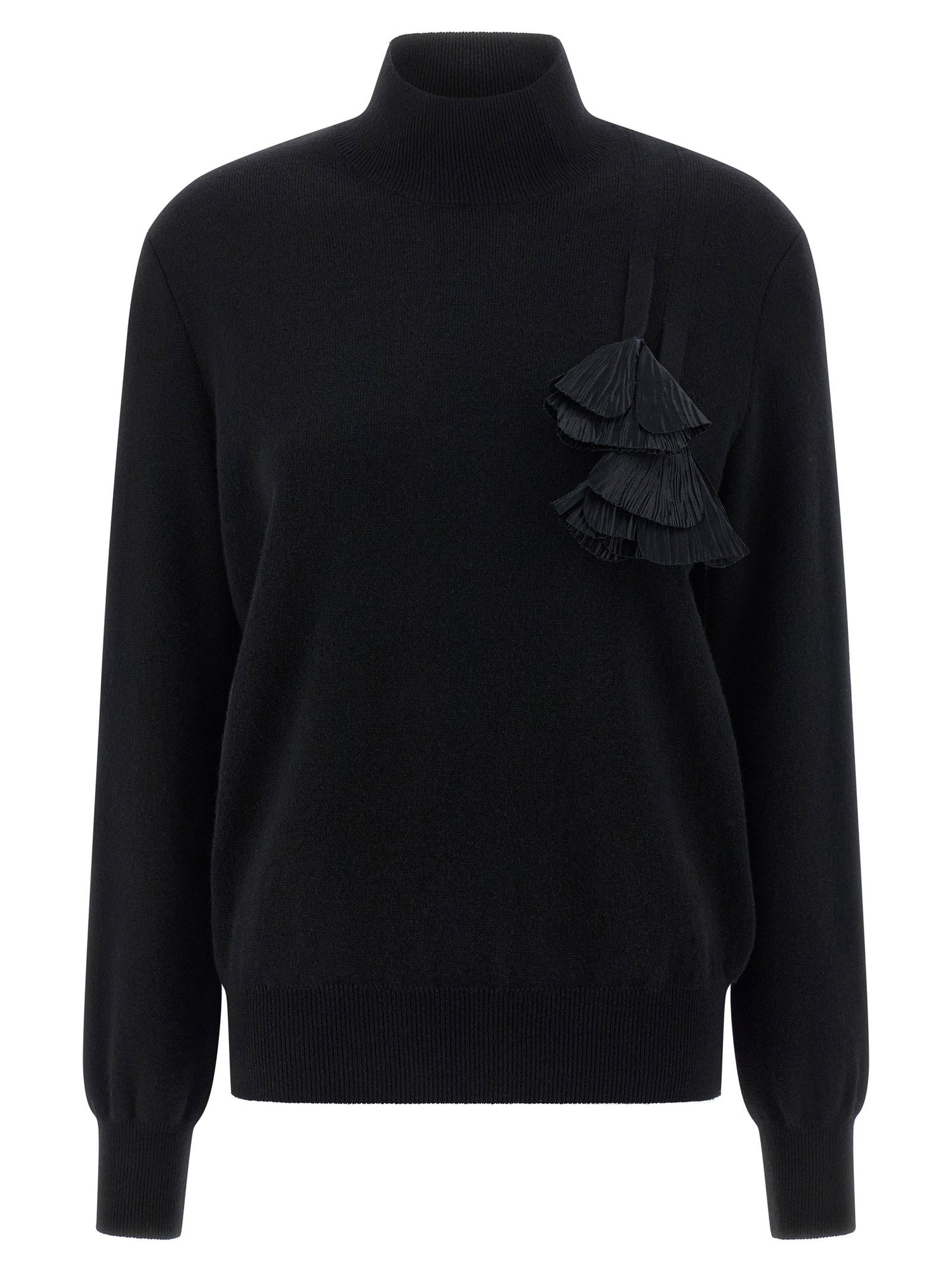Ferragamo Floral Insert Sweater Black