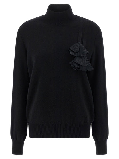 Ferragamo Floral Insert Sweater Black