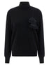 Ferragamo Floral Insert Sweater Black
