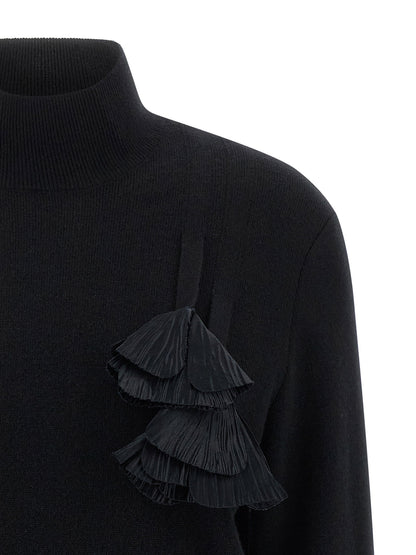 Ferragamo Floral Insert Sweater Black